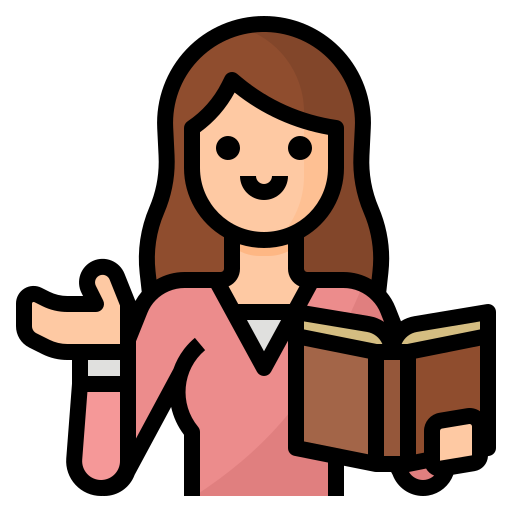 ícone de mulher segurando livro